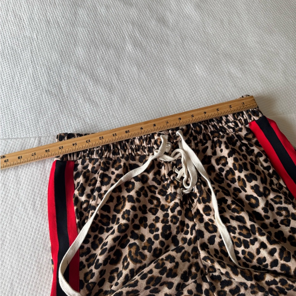Veronica Beard Leopard Print Joggers with Red Trim - Picture 12 of 14